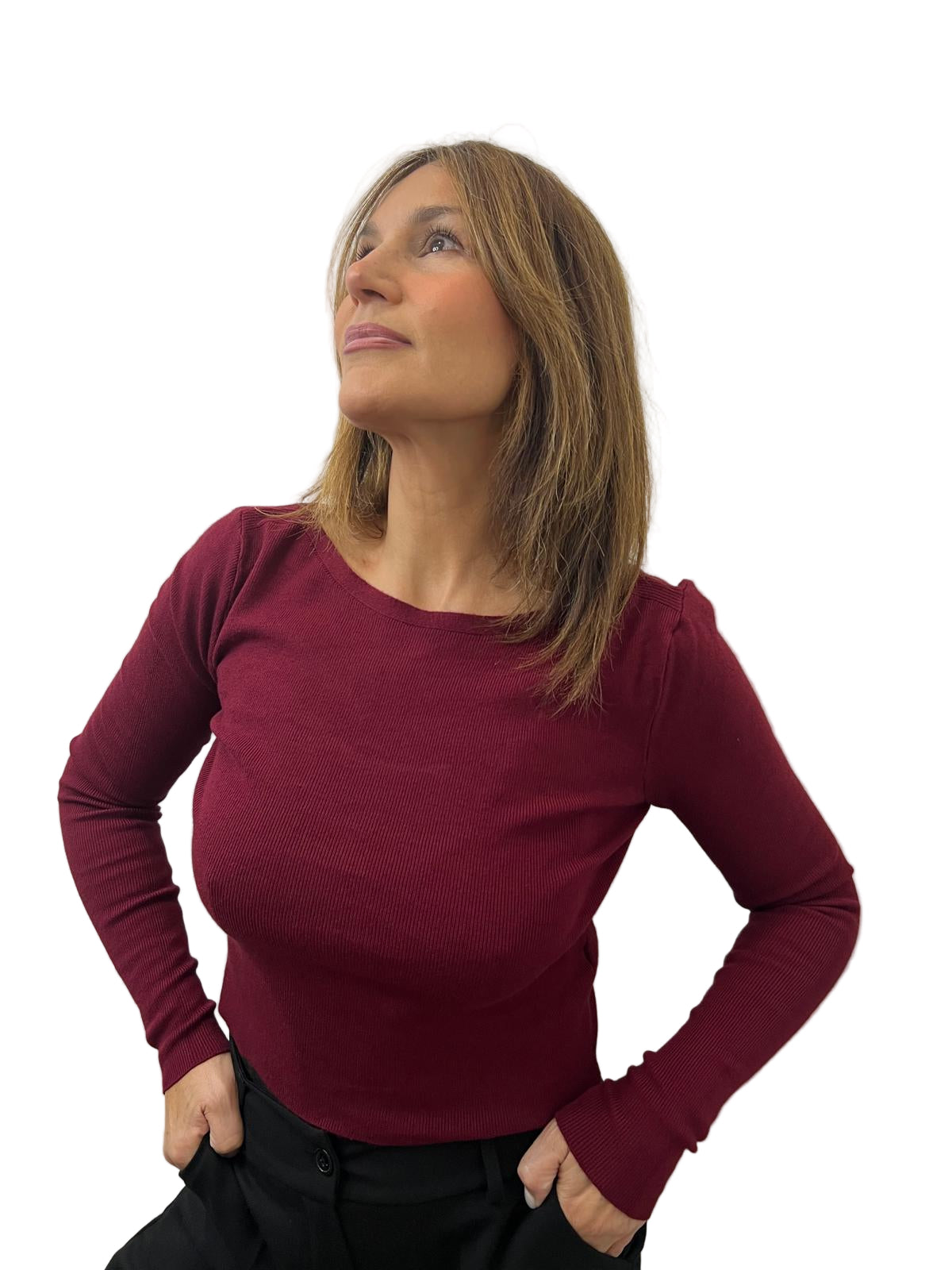 Maglia con scollo a barchetta