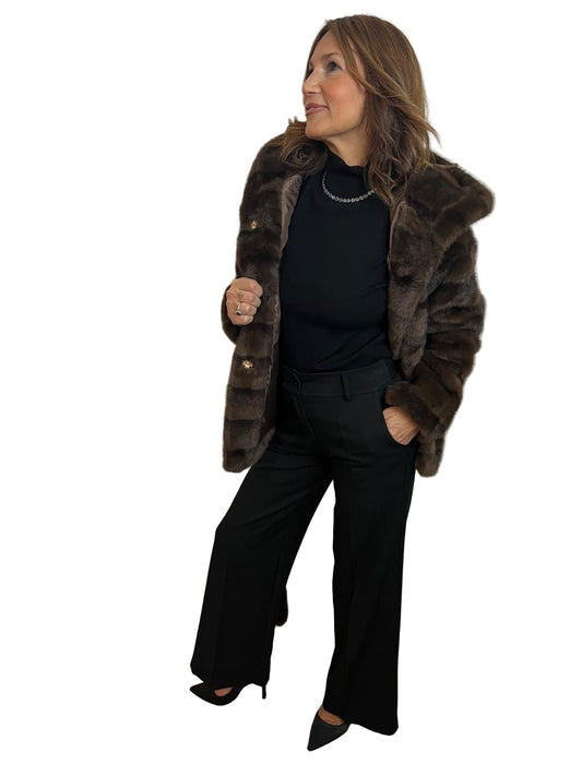 Pelliccia Ecologica Con Cappuccio