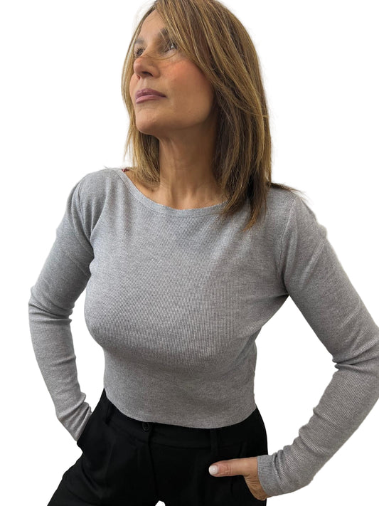 Maglia con scollo a barchetta