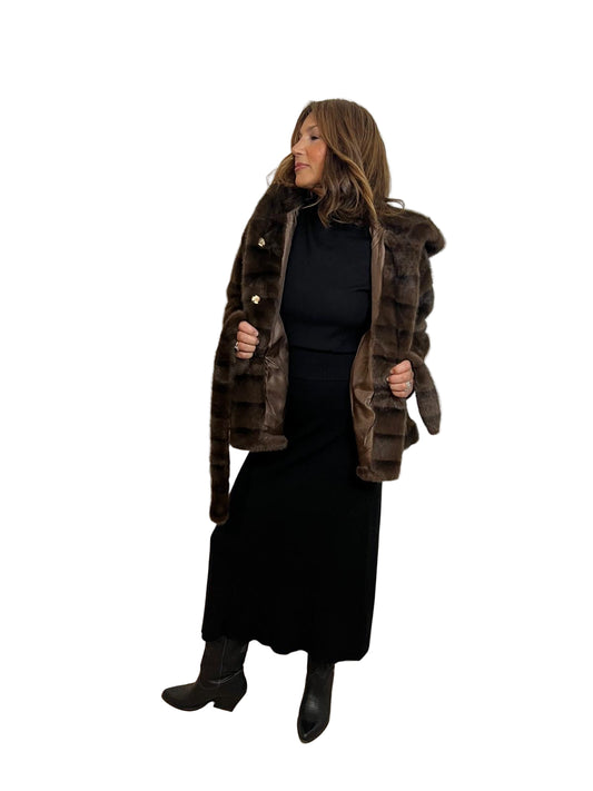 Pelliccia Ecologica Con Cappuccio